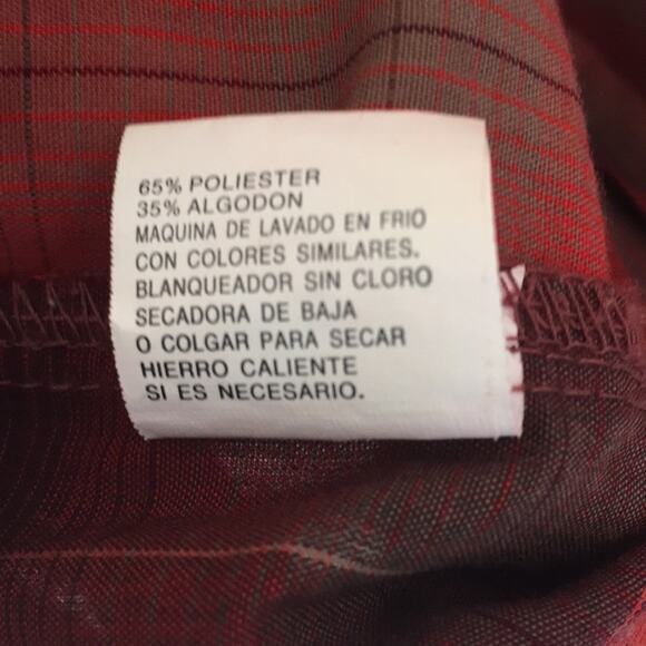 PLAINS Westernwear men's button down shirt red SIZE SMALL - Picture 10 of 12